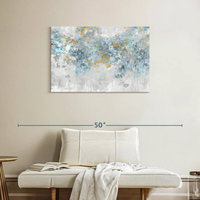 Avery Charmed Aqua, 24" H x 36" W