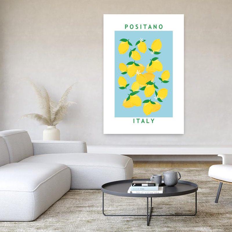 Art mural contemporain, "Lemons Flower Market", H 60 po x l 40 po