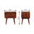 Solid Wood Large Curved Chestnut Bedside