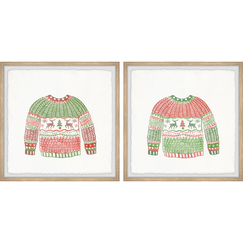Christensen Christmas Knitted Coat - 2 Piece Single Picture Frame Painting