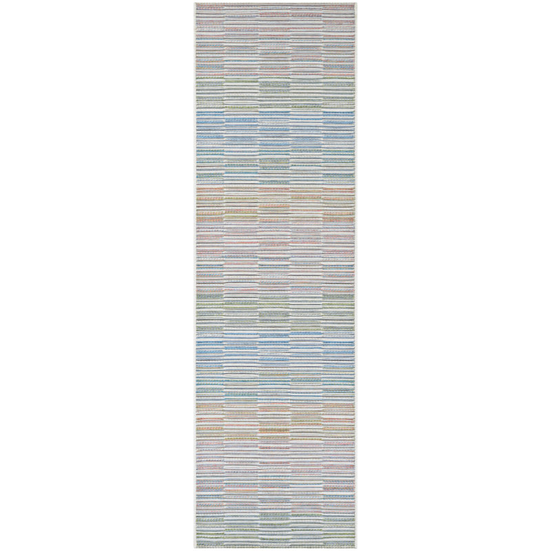 Ellenton Striped Flatweave Multicolor Indoor Outdoor Runner Rug, Runner 2'3" x 11'9"