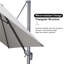 Parasol rectangulaire gris clair en porte-à-faux 132 x 108 avec tissu recyclé résistant à la décoloration et rotation à 360 degrés-982322685-945296965