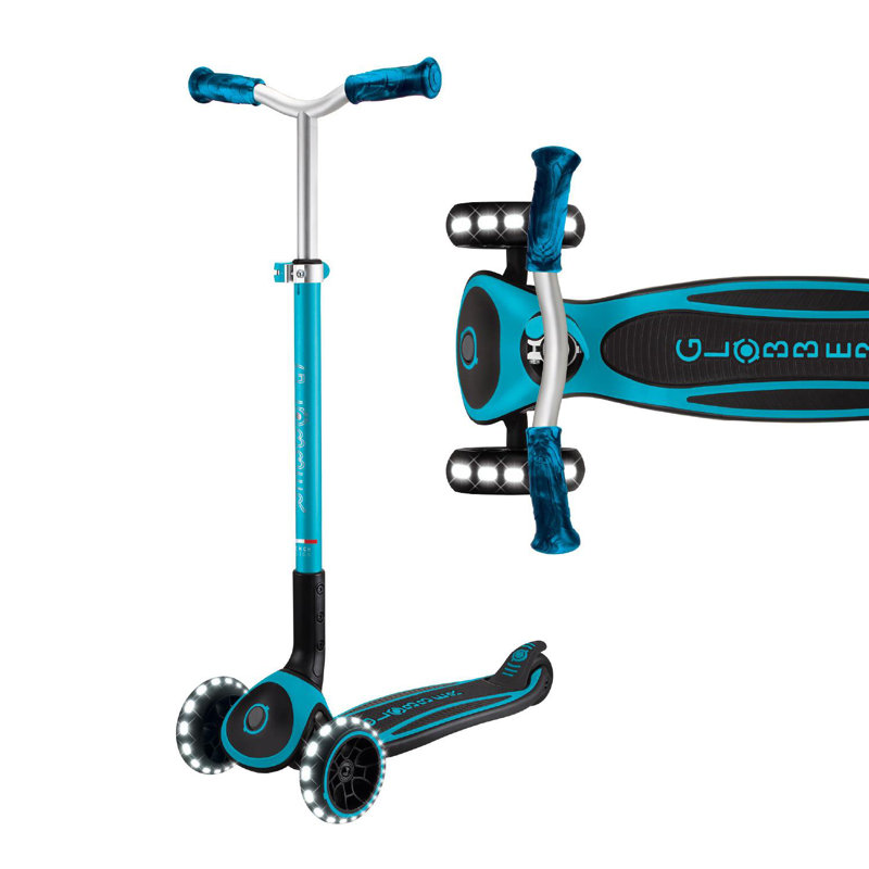  Globber Ace Lights 3 Wheel Scooter, Blue