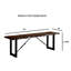 Banc de salle à manger industriel 1pc avec design deux tons, base en métal en U, finition noyer et noire, bordure naturelle en bois massif