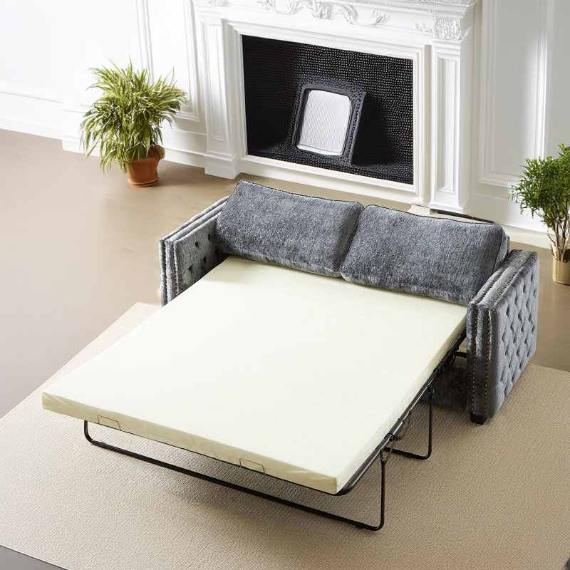 2-in-1 Sofa Bed Sleeper With Large Mattress, Convertible Sleeper Sofa with Memory Foam Mattress, 3-Seater Full Size Bed Couch for Living Rooms, Designed 