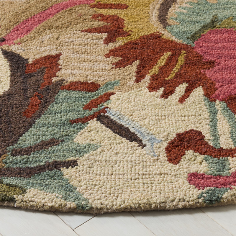 Arber Jardin Hand Tufted Wool Floral Rug, Round 7'