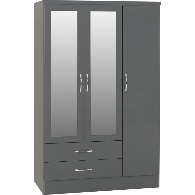 Cascio 3 Door Wardrobe, Gloss Grey