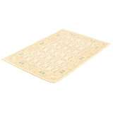 Tapis de zone en laine beige/brun 3 pi 9 po x 6 pi, one-of-kind à la main-noué la 2010 ushak Narmada