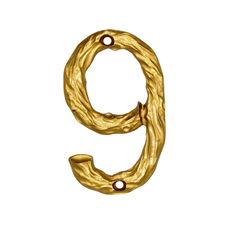 Numéro de maison de 4 po, 9, Or luxueux
