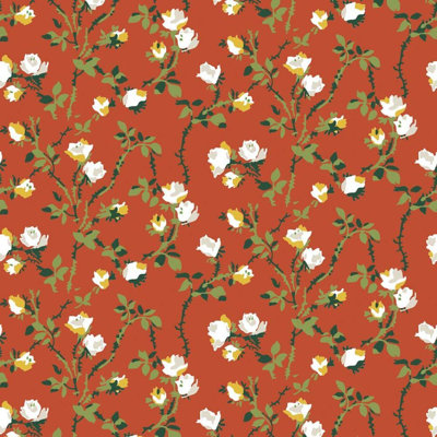 Lady Charlotte Rose Thorns 10' L x 24" W Peel and Stick Wallpaper Tile