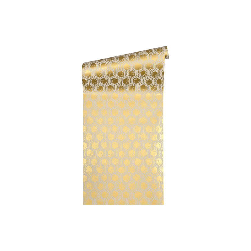 Musa 10.05m x 53cm Matte Wallpaper Roll, Yellow/Grey