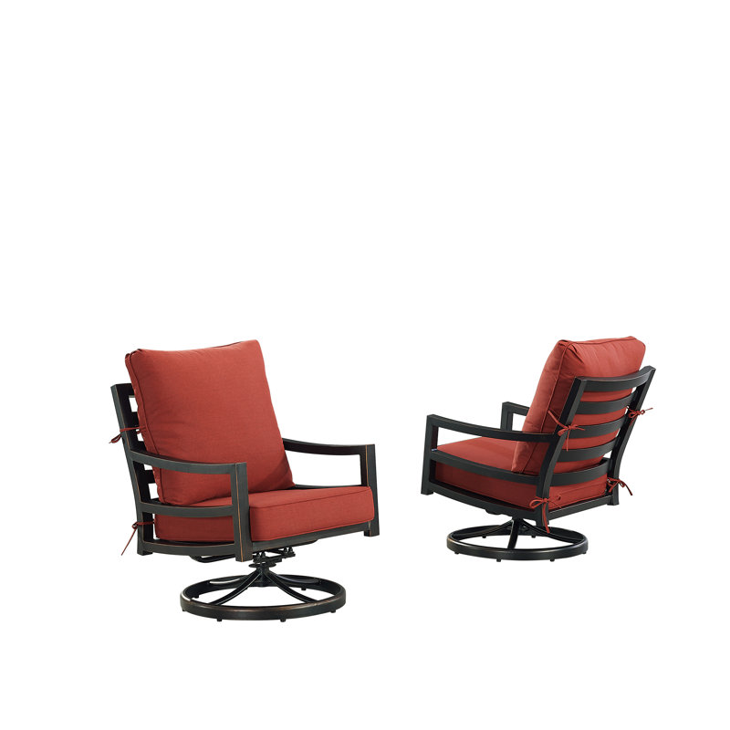 Hudson Outdoor Swivel Lounge Chair, Red