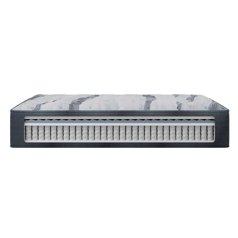 Queen Medium Gray Gel Memory Foam Innerspring Mattress with Boxspring