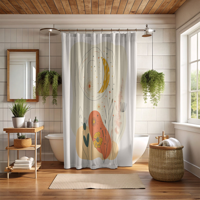 Rideau de douche standard 1 pièce, H 74 po x l 71 po