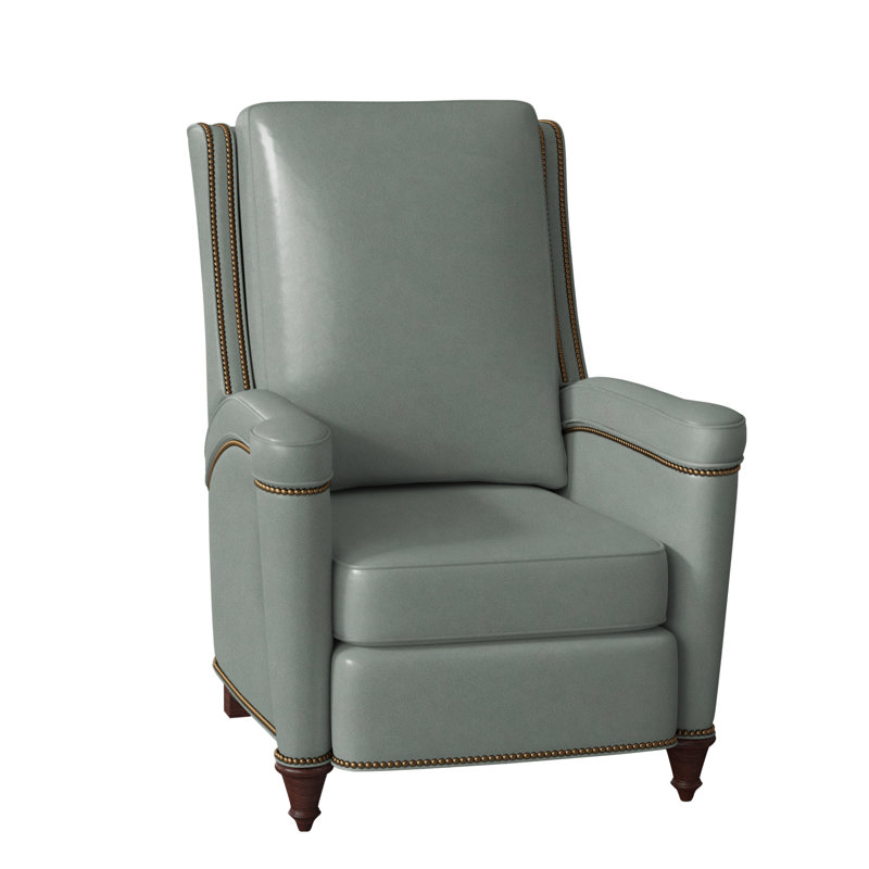 Mayes Recliner, Milestone White Genuine Leather, Mahogany, French Natural