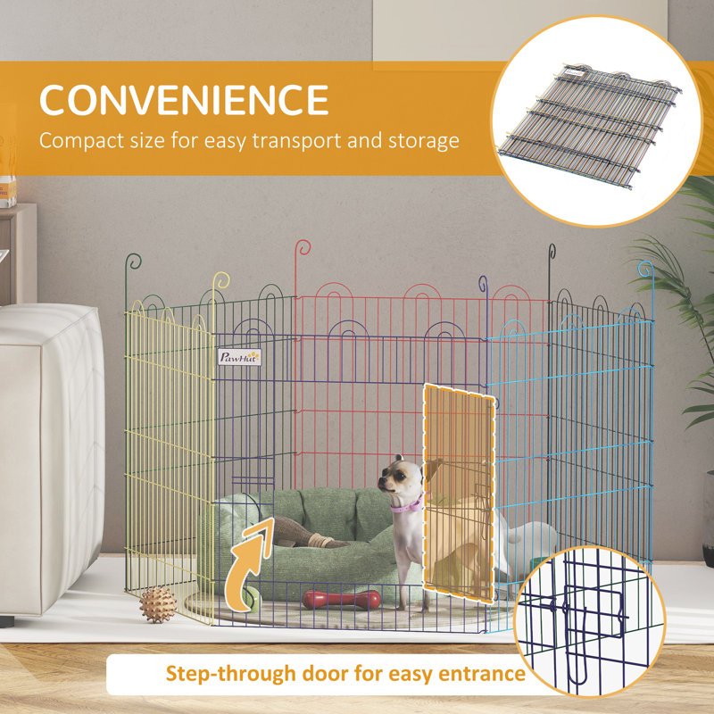 60cm H Panel Metal Pet Barrier With Door