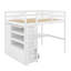 Lit mezzanine double avec bureau, garde-robe, tablettes et tiroirs-1206985184