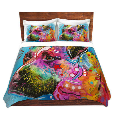 DiaNoche Duvet Cover Sets Microfiber by Dean Russo - Pitbull Dog 26