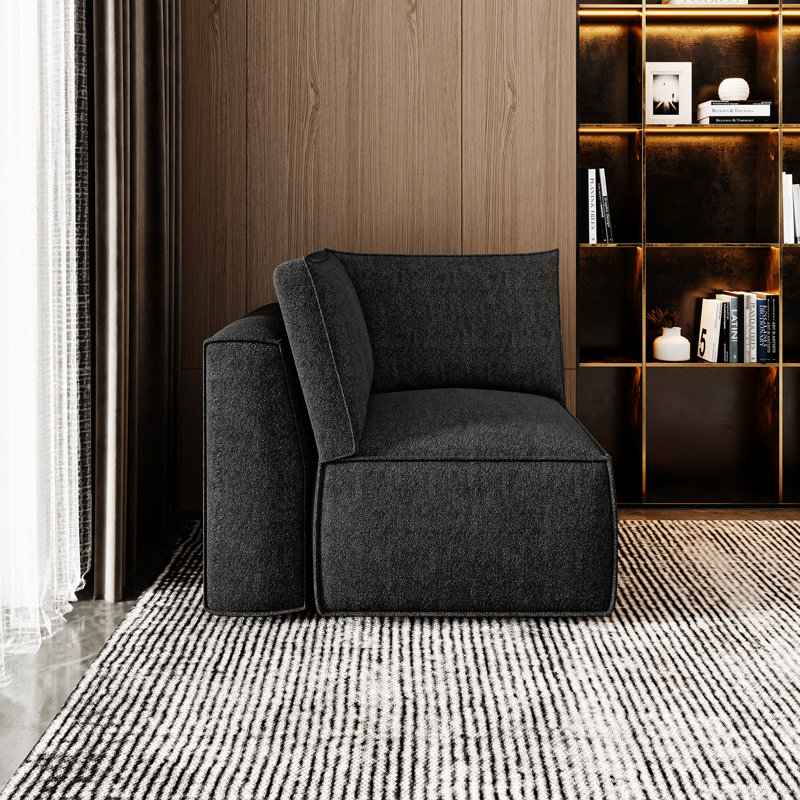 Canapé modulaire en chenille - Chaises Croner, Noir