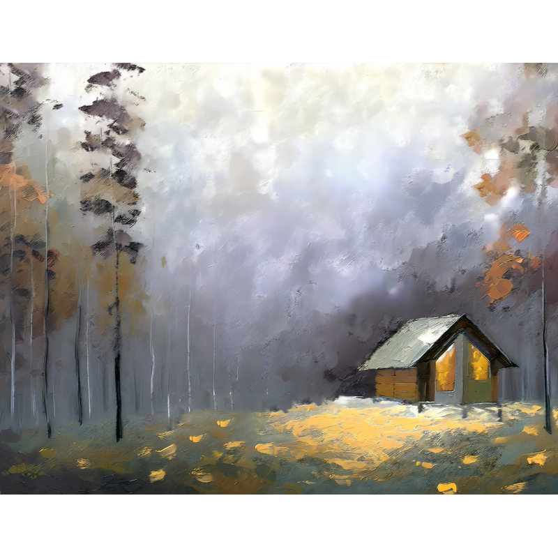 Autumn Cabin, 45" H x 60" W