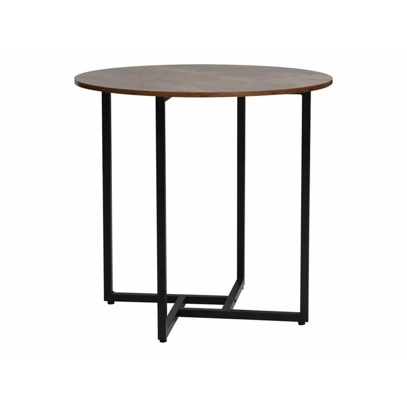 Aliyha Round Metal Base Dining Table, Brown