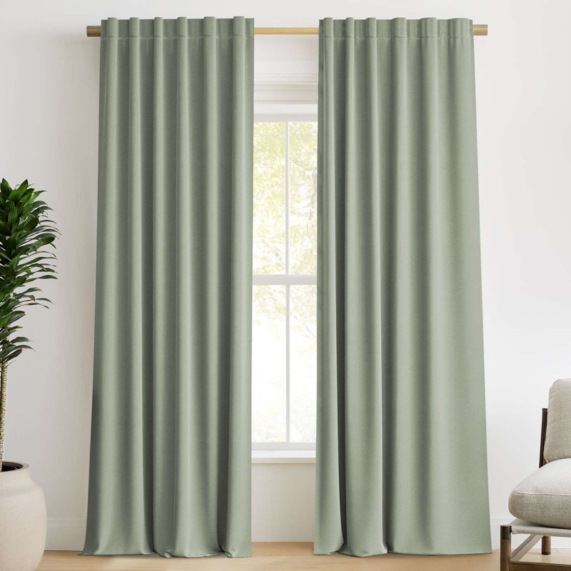 Curtains Thermal Insulated Window Treatment Panels Room Darkening Drapes for Living Room Back Tab/Rod Pocket Bedroom Draperies 2 Panels