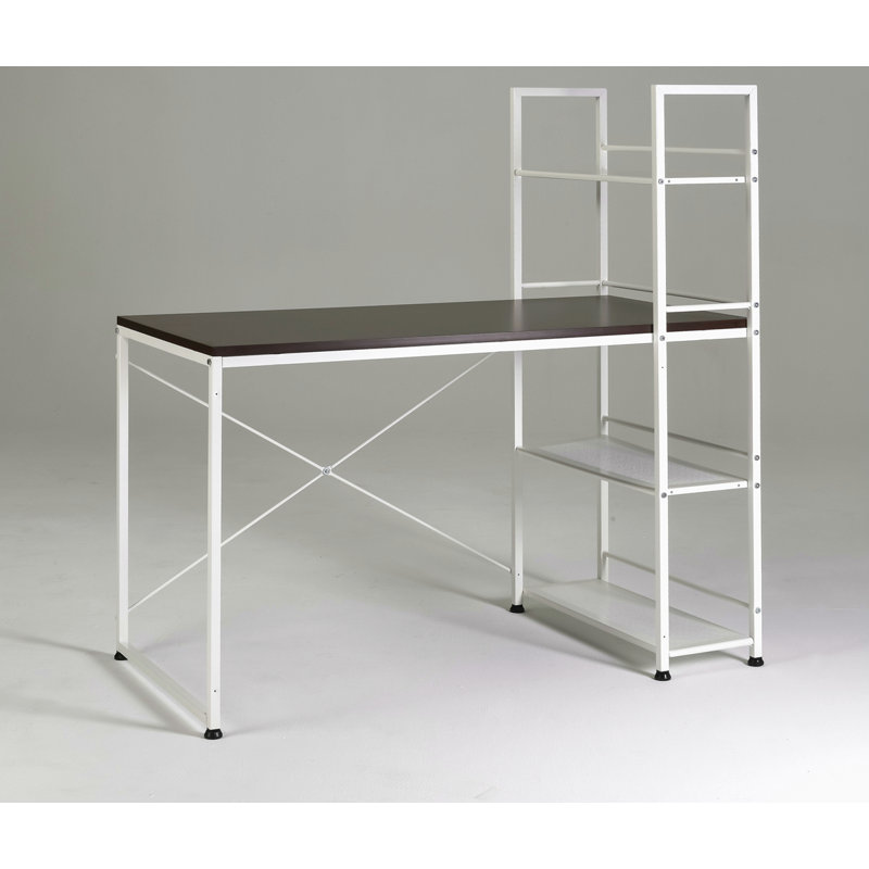 Reversible Smart Workstation Wooden Desk White/Brown