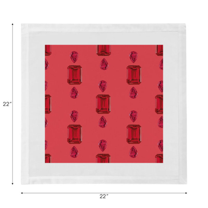 Serviettes de table en satin de coton Gem Rubys, Cramoisi