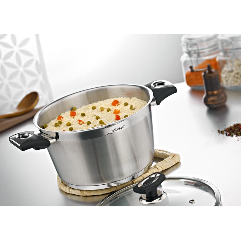 East Urban Home 2,1 pte Marmite en acier inoxydable avec couvercle, 24cm