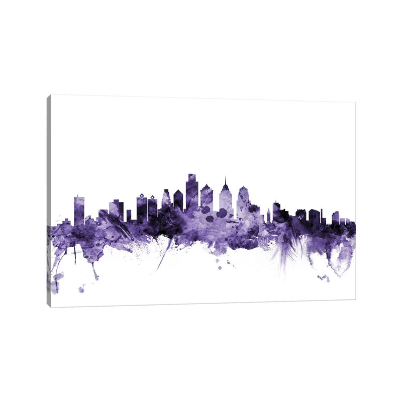 Philadelphia, Pennsylvania Skyline by Michael Tompsett - Wrapped Canvas Gallery-Wrapped Canvas Giclée