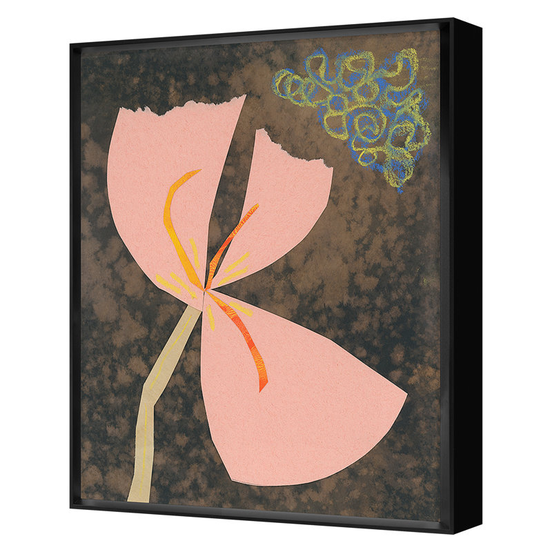 «Flower Collage 5» par Renee Stramel - impression d'un seul cadre, Cadre noir, H 30 po x l 24 po x P 1,75 po