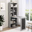Folding Desk with Storage, Chalkboard, and Shelves, Foldable Wall-Mount Design-1905041649