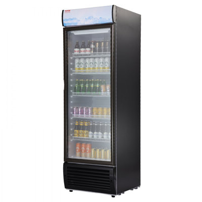 Commercial Merchandiser Refrigerator, 14.8 Cu.Ft / 420L Beverage Refrigerator Cooler Merchandiser, Glass Door Display Refrigerator Upright Fridge with 5 Adjustable Shelves, Customizable Lightbox