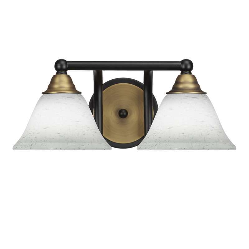 Michell 2-Light Bath Bar, Matte Black/Brass