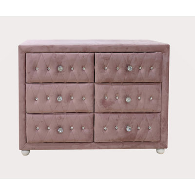 Commode en tissu rose