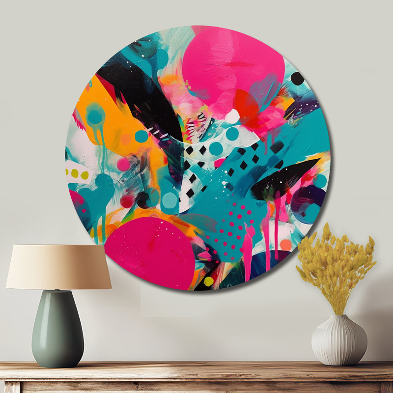 Chimdindu - Art abstrait rond en métal, H 36 po x l 36 po