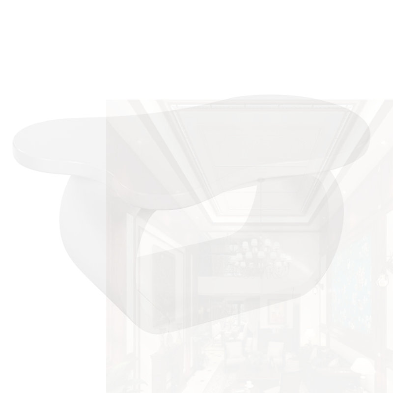 Modern Cloud Coffee Table With 1.5" Thick Tabletop, White