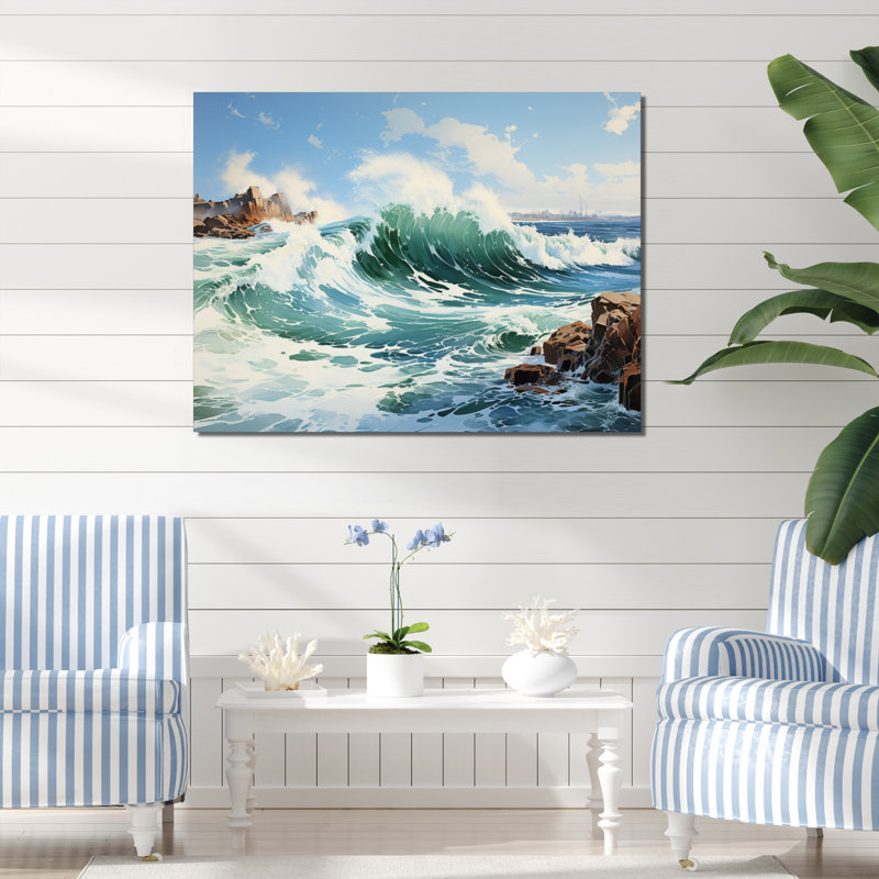 Coastalocean Coastal Symphony II - Impression, H 30 po x l 40 po x P 1,5 po, Toile tendue