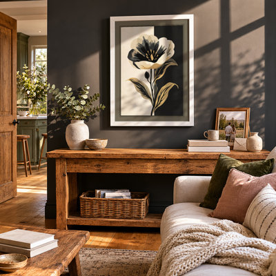 Striped Tulip Study Botanical - Framed Print