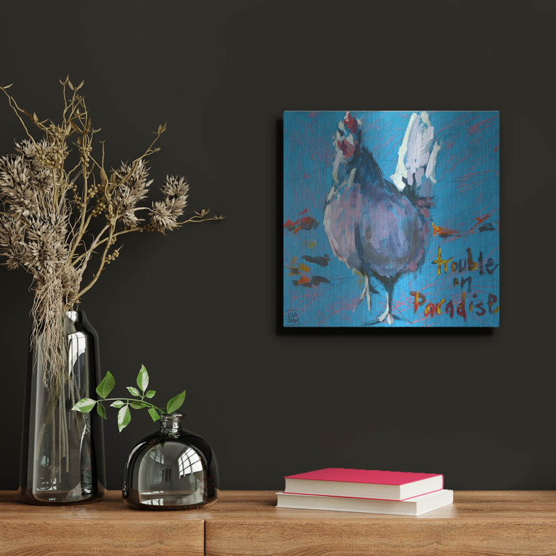 «Trouble In Paradise» par Lisa Timmerman, H 12 po x l 12 po