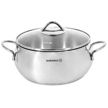 Better Chef 98580240M 6 qt. Round Aluminum Nonstick Dutch Oven in Gray with Glass Lid