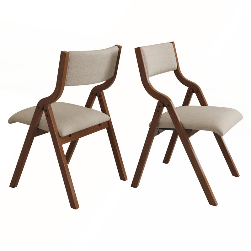 Chaise rembourrée pliante pour salle à manger, Taupe
