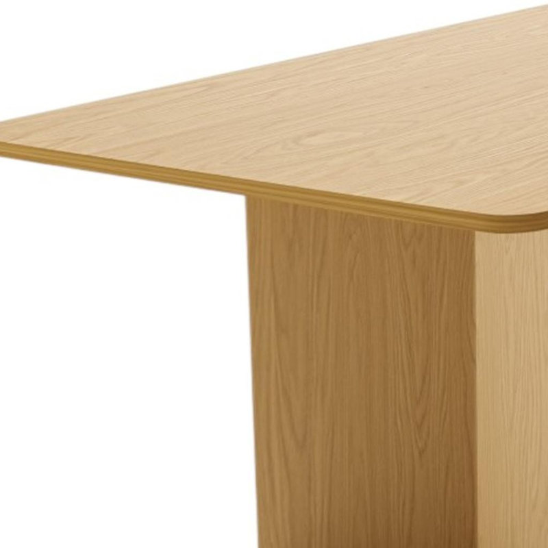 79" Natural Solid Wood Double Pedestal Base Dining Table