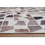 Tapis rectangulaire gris / brun en polyester tissé à la machine Barraute-87749407