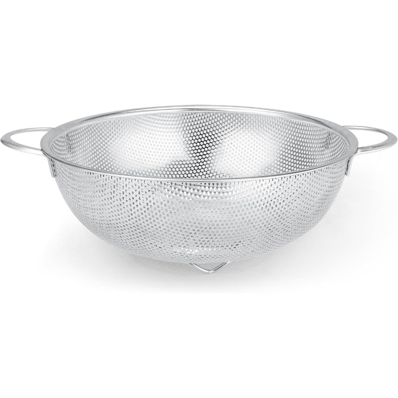 4-Piece Gold Stainless Steel Colander & Strainer Set – Fine Mesh Sifters for Kitchen Prep