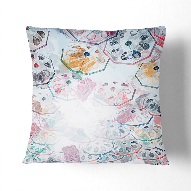 Floral Square Throw Cushion, White, 55cm H x 55cm W x 20cm D