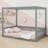 Canopy Frame Floor Bed With Fence, Guardrails-728767834-728767829