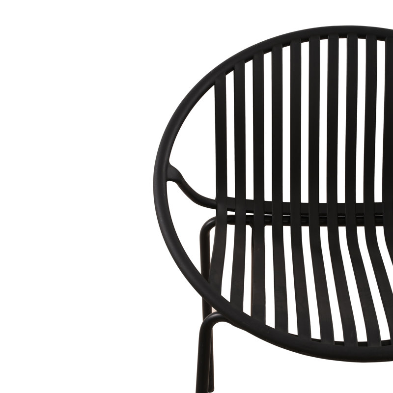 Patio Dining Chairs Stackable Chairs With Breathable Design Modern Simple Art Style (Set Of 2),Metal Legs+Plastic Backrest