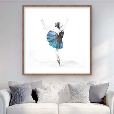 Petite ballerine bleue - reproduction encadrée figurative romantique