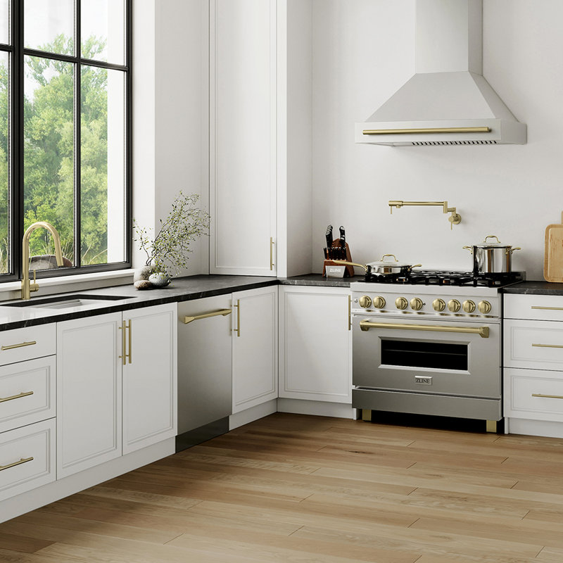 Zline Autograph Edition 24" 51 dBA Built-In Button Control Dishwasher, Gold